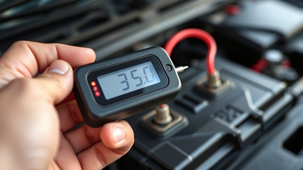 testing car battery voltage vb083